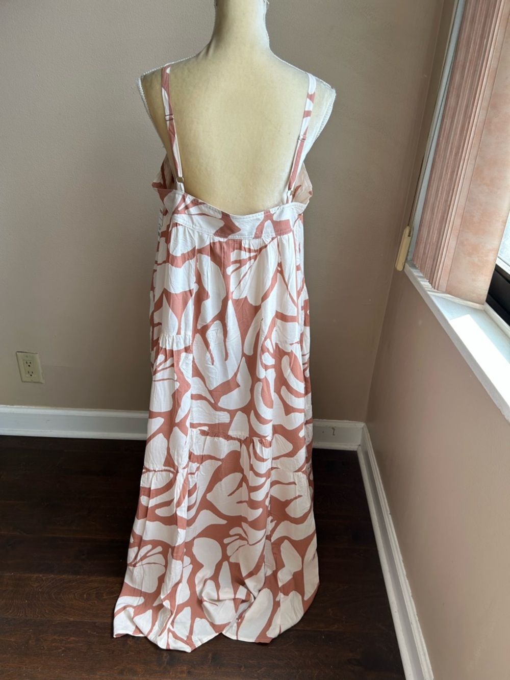 Abel the Label Anthropologie Maxi Dress NWT Strappy Boho Beige Cream - Picture 5 of 5